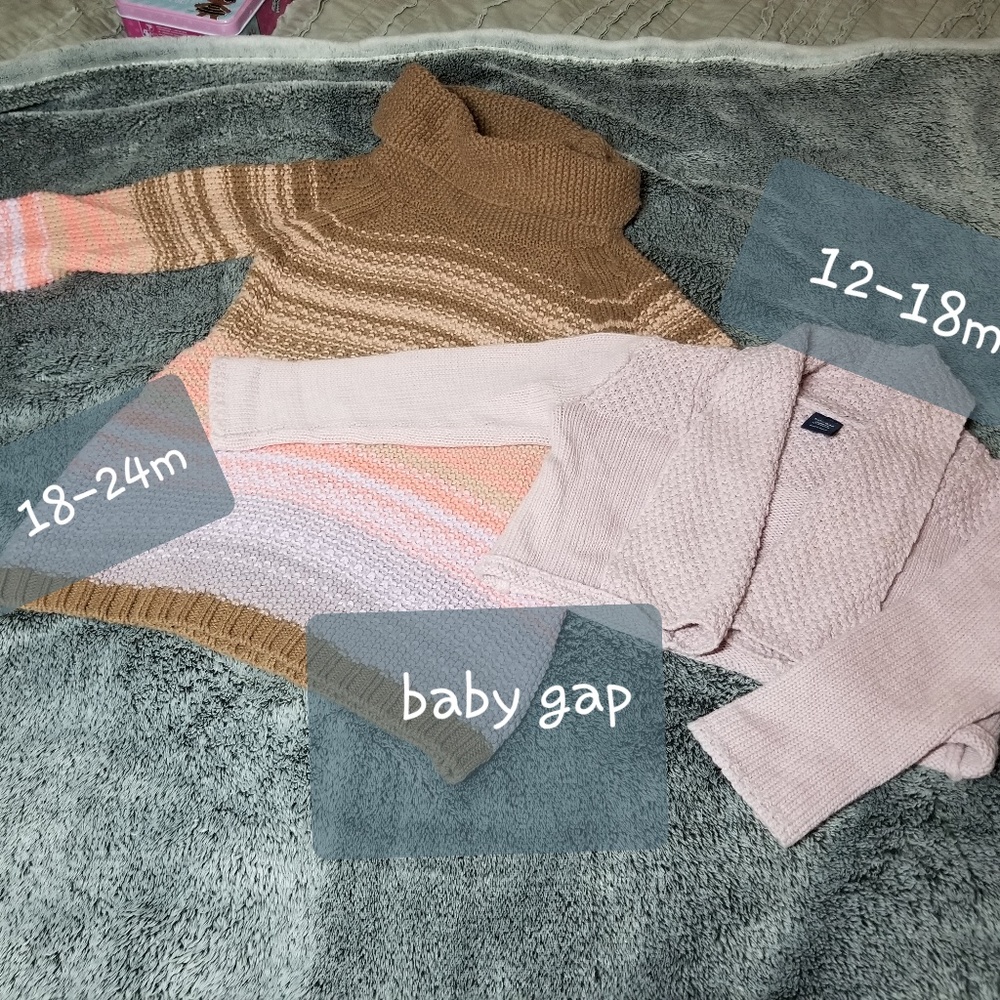 GAP SWEATER DRESS AND CARDIGAN 12-24 MONTHS